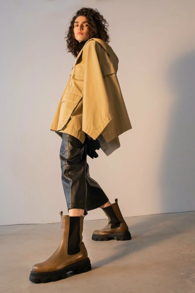 AKAADA Rin Khaki Elastic Combat Boots SHOES 4 AKAADA Rin Khaki Elastic Combat Boots SHOES