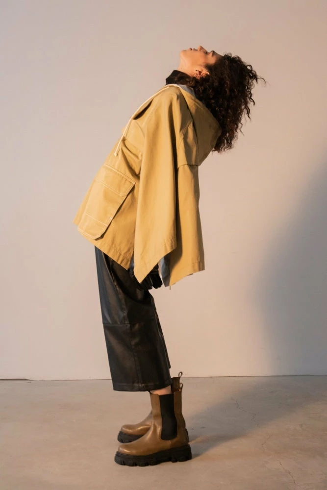 AKAADA Rin Khaki Elastic Combat Boots SHOES 3 AKAADA Rin Khaki Elastic Combat Boots SHOES