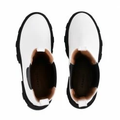 AKAADA SHOES Rin White Elastic Combat Boots