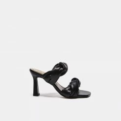 FLATTERED SHOES River Leather Black Heeled Sandals