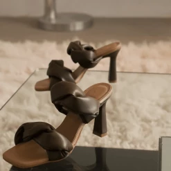 FLATTERED SHOES River Vegan Khaki Heeled Sandals