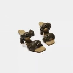 FLATTERED SHOES River Vegan Khaki Heeled Sandals