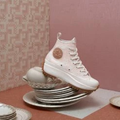 CONVERSE Run Star Hike Hi Crafted Jacquard In Egret Pink