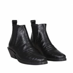 NUDE OF SCANDINAVIA Sally Cocco Baby Nero Mid Ankle Boots