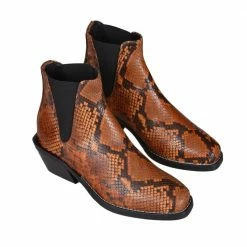 NUDE OF SCANDINAVIA SHOES Sally Snake Lux Mid Ankle Boots