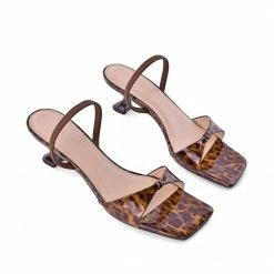 AKAADA Sayuri Leopard Print Leather Sandals