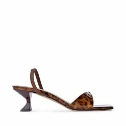 AKAADA Sayuri Leopard Print Leather Sandals
