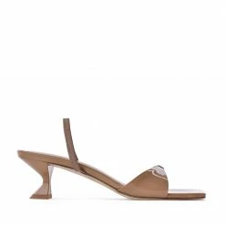 AKAADA Sayuri Nude Patent Leather Sandals