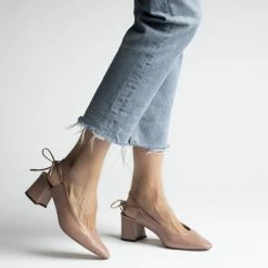 L'AUTRE CHOSE Slingback Shoes In Antique Rose Nappa