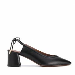 L'AUTRE CHOSE Slingback Shoes In Lux Black Nappa