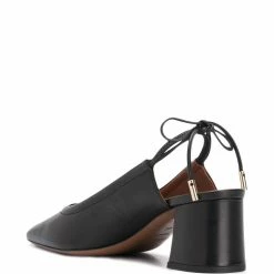 L'AUTRE CHOSE Slingback Shoes In Lux Black Nappa