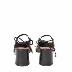 L'AUTRE CHOSE Slingback Shoes In Lux Black Nappa
