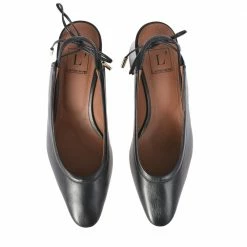 L'AUTRE CHOSE Slingback Shoes In Lux Black Nappa