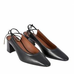 L'AUTRE CHOSE Slingback Shoes In Lux Black Nappa
