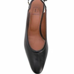 L'AUTRE CHOSE Slingback Shoes In Lux Black Nappa