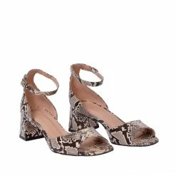 MADE 94 Sophia Snake Print Leather Sandals SHOES