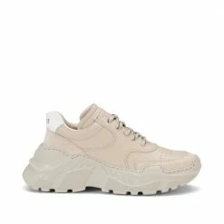 LÄST Sprint Leather Beige Chunky Sneakers