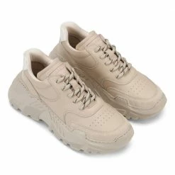 LÄST Sprint Leather Beige Chunky Sneakers
