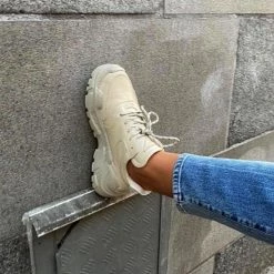 LÄST Sprint Leather Beige Chunky Sneakers