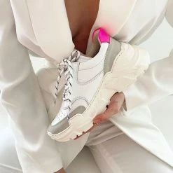 LÄST Sprint Leather White Chunky Sneakers SHOES
