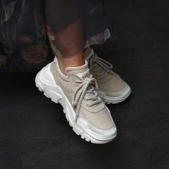 LÄST Sprint Mesh Beige Chunky Sneakers