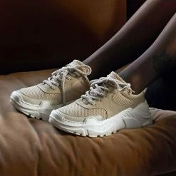 LÄST Sprint Mesh Beige Chunky Sneakers