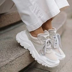 LÄST Sprint Mesh Beige Chunky Sneakers