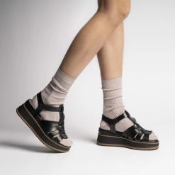 BUKELA Stella Black Gladiator Chunky Sandlas