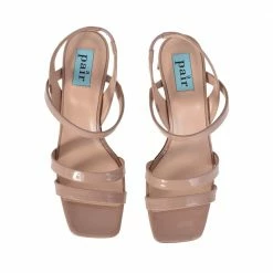 APAIR String Patent Beige Heeled Sandals