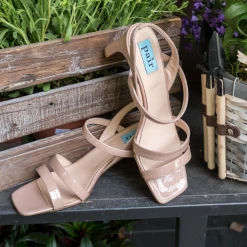 APAIR String Patent Beige Heeled Sandals