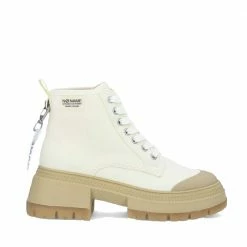 NO NAME SHOES Strong Boots Canvas Recycled In Ivory
