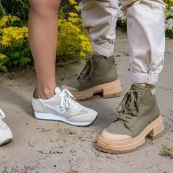 NO NAME Strong Boots Canvas Recycled In Olive