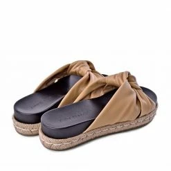 FABIO RUSCONI Sveva Beige Espadrille Slide Sandals