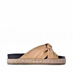 FABIO RUSCONI Sveva Beige Espadrille Slide Sandals