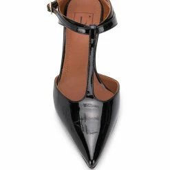 L'AUTRE CHOSE T-Bar Court Shoes In Black Patent Leather