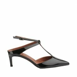 L'AUTRE CHOSE T-Bar Court Shoes In Black Patent Leather