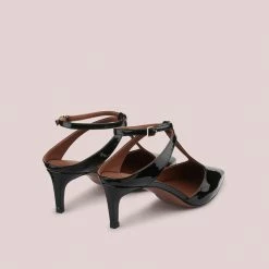 L'AUTRE CHOSE T-Bar Court Shoes In Black Patent Leather