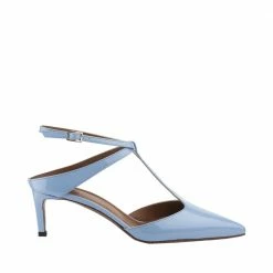 L'AUTRE CHOSE T-Bar Court Shoes In Sky Blue Patent Leather