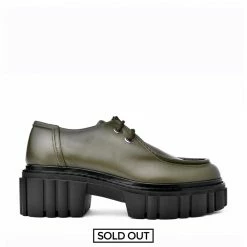 AKAADA Taka Olive Lace-up Chunky Loafers FLATS & LOAFERS