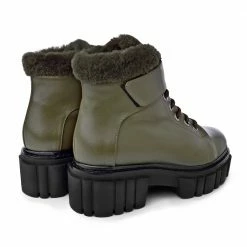 AKAADA Takara Olive Winter Ankle Boots