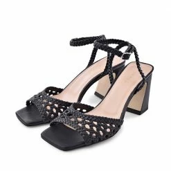 AKAADA Tama Black Woven Leather Sandals SHOES 12 AKAADA Tama Black Woven Leather Sandals SHOES