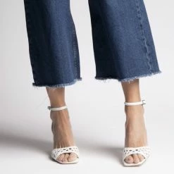 AKAADA SHOES Tama White Woven Leather Sandals