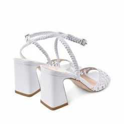 AKAADA SHOES Tama White Woven Leather Sandals