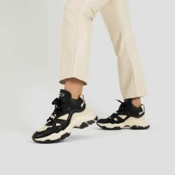 BRONX Tayke Over High Top Black Camel Chunky Sneakers