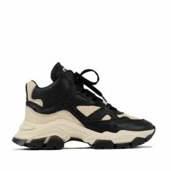 BRONX Tayke Over High Top Black Camel Chunky Sneakers