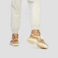 BRONX SHOES Tayke Over High Top Dark Camel Chunky Sneakers