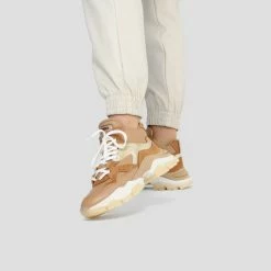BRONX SHOES Tayke Over High Top Dark Camel Chunky Sneakers