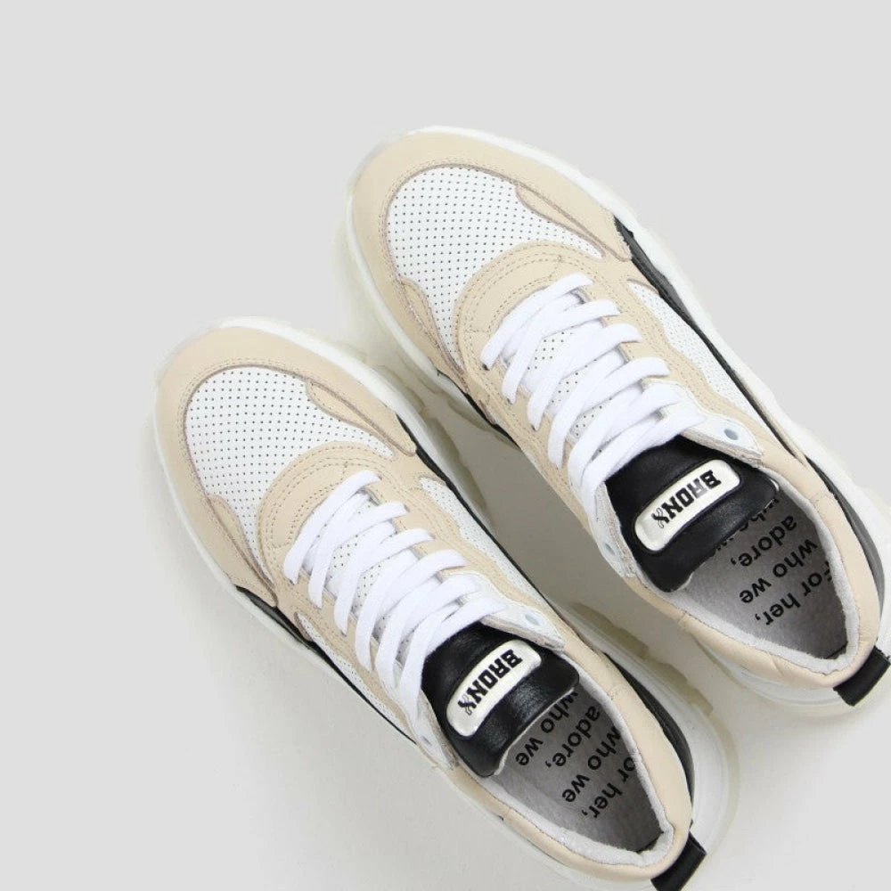 BRONX Tayke Over White Black Camel Chunky Sneakers 5 BRONX Tayke Over White Black Camel Chunky Sneakers