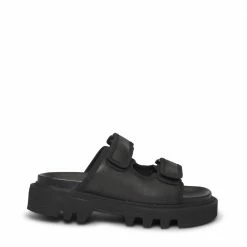 LÄST Tempo Black Chunky Sliders SHOES