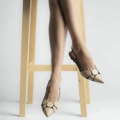 CHANTAL Tomaia Nude Sling Back Mid Heels SHOES